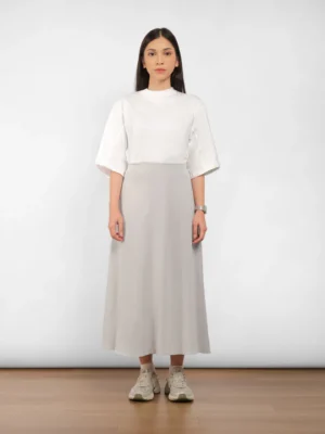 Midi Slip Skirt - Light Grey